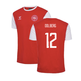 2024-2025 Denmark Fan 24 Block Tee (Red) (Dolberg 12)