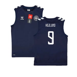 2024-2025 Denmark Sleeveless Training Jersey (Marine) (Hojlund 9)