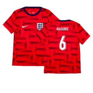 2024-2025 England Academy Pro Pre-Match Top (Siren Red) - Kids (Maguire 6)