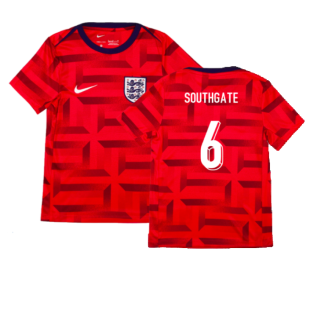 2024-2025 England Academy Pro Pre-Match Top (Siren Red) - Kids (Southgate 6)