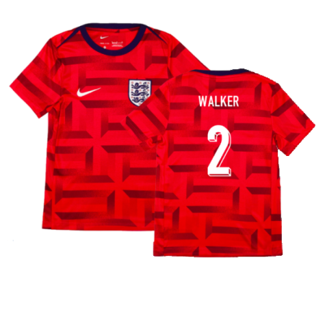 2024-2025 England Academy Pro Pre-Match Top (Siren Red) - Kids (Walker 2)