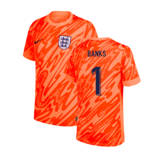 2024-2025 England Home Goalkeeper Shirt (Orange) - Kids (Banks 1)