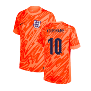 2024-2025 England Home Goalkeeper Shirt (Orange) - Kids