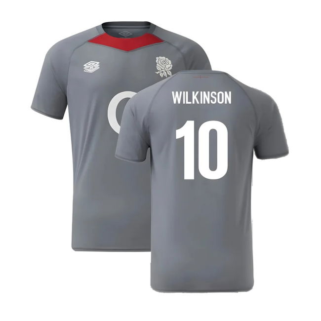 2024-2025 England Rugby Relaxed Training Jersey O2 (Grey) - Kids (Wilkinson 10)