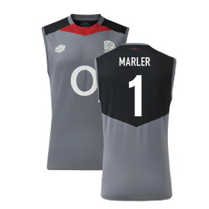 2024-2025 England Rugby Sleeveless Jersey O2 (Grey) (Marler 1)