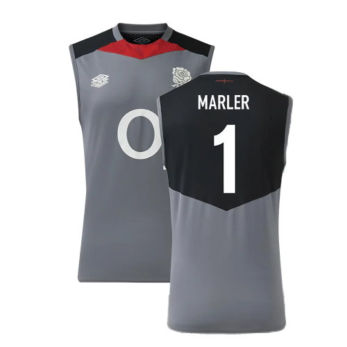 2024-2025 England Rugby Sleeveless Jersey O2 (Grey) (Marler 1)