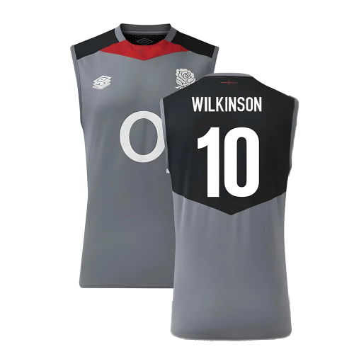2024-2025 England Rugby Sleeveless Jersey O2 (Grey) (Wilkinson 10)