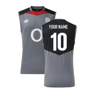 2024-2025 England Rugby Sleeveless Jersey O2 (Grey)