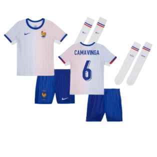 2024-2025 France Away Little Boys Mini Kit (Camavinga 6)