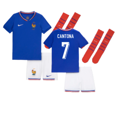 2024-2025 France Home Little Boys Mini Kit (Cantona 7)