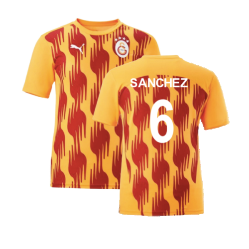 2024-2025 Galatasaray Pre-Match Shirt (Orange) (Sanchez 6)