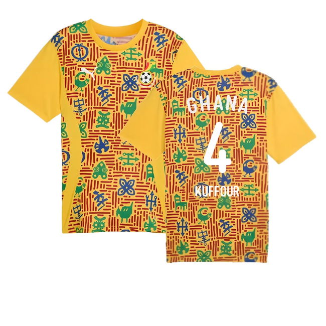 2024-2025 Ghana Pre-Match SS Jersey (Yellow) (Kuffour 4)