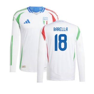 2024-2025 Italy Authentic Long Sleeve Away Shirt (BARELLA 18)