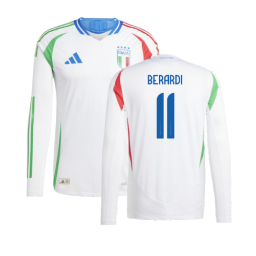 2024-2025 Italy Authentic Long Sleeve Away Shirt (BERARDI 11)