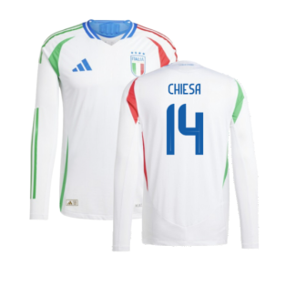 2024-2025 Italy Authentic Long Sleeve Away Shirt (CHIESA 14)