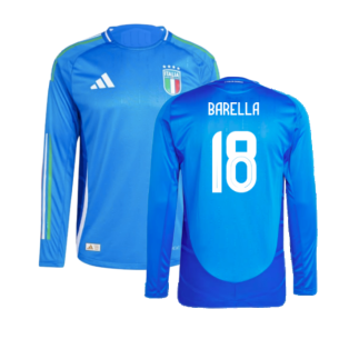 2024-2025 Italy Authentic Long Sleeve Home Shirt (BARELLA 18)