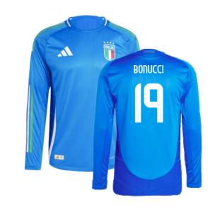 2024-2025 Italy Authentic Long Sleeve Home Shirt (BONUCCI 19)