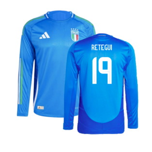 2024-2025 Italy Authentic Long Sleeve Home Shirt (RETEGUI 19)
