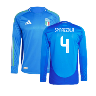 2024-2025 Italy Authentic Long Sleeve Home Shirt (SPINAZZOLA 4)