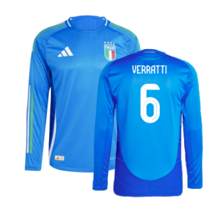 2024-2025 Italy Authentic Long Sleeve Home Shirt (VERRATTI 6)