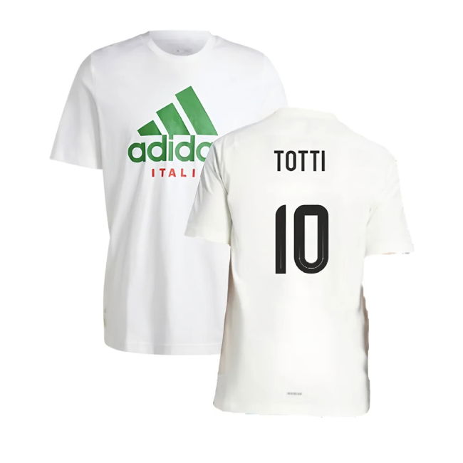 2024-2025 Italy DNA Graphic Tee (White) (TOTTI 10)