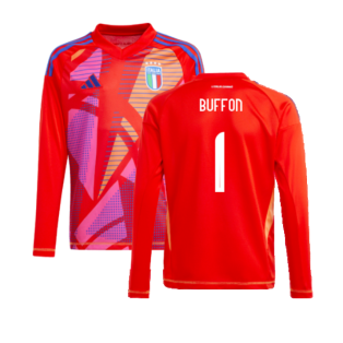 2024-2025 Italy Home Goalkeeper Shirt (Red) - Kids (Buffon 1)