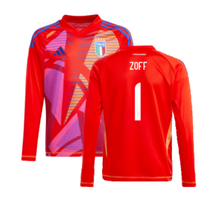 2024-2025 Italy Home Goalkeeper Shirt (Red) - Kids (Zoff 1)