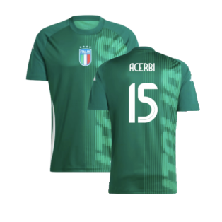 2024-2025 Italy Pre-Match Shirt (Green) (ACERBI 15)