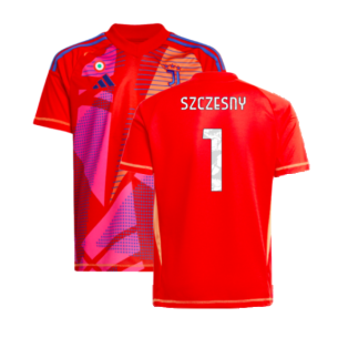 2024-2025 Juventus Home Goalkeeper Shirt (Red) - Kids (Szczesny 1)