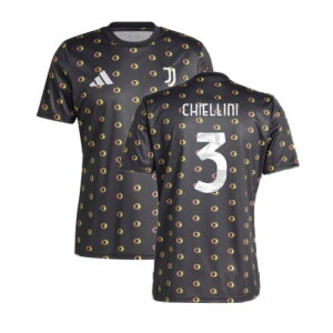 2024-2025 Juventus Pre-Match Shirt (Black) (Chiellini 3)
