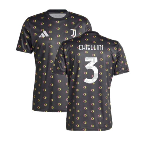 2024-2025 Juventus Pre-Match Shirt (Black) (Chiellini 3)