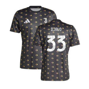 2024-2025 Juventus Pre-Match Shirt (Black) (Djalo 33)