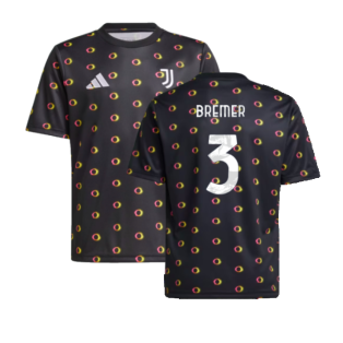 2024-2025 Juventus Pre-Match Shirt (Black) - Kids (Bremer 3)