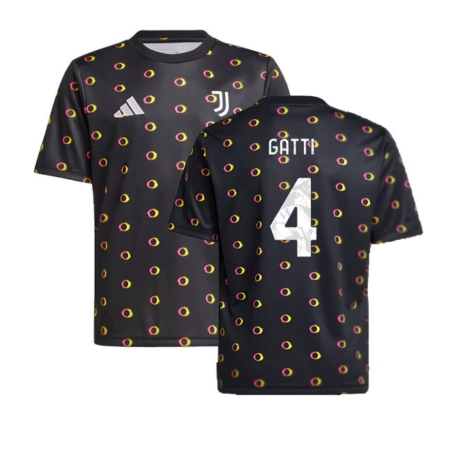 2024-2025 Juventus Pre-Match Shirt (Black) - Kids (Gatti 4)