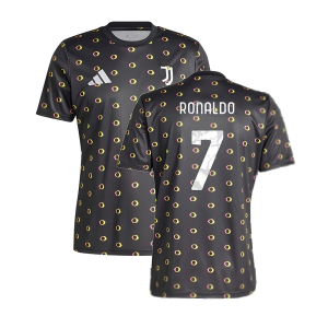 2024-2025 Juventus Pre-Match Shirt (Black) (Ronaldo 7)