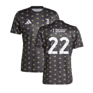 2024-2025 Juventus Pre-Match Shirt (Black) (T.Weah 22)