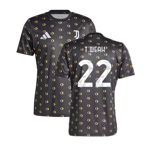2024-2025 Juventus Pre-Match Shirt (Black) (T.Weah 22)