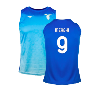 2024-2025 Lazio Graphic Sleeveless Training Shirt (Royal) (Inzaghi 9)