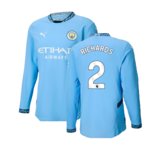 2024-2025 Man City Authentic Long Sleeve Home Shirt (Richards 2)