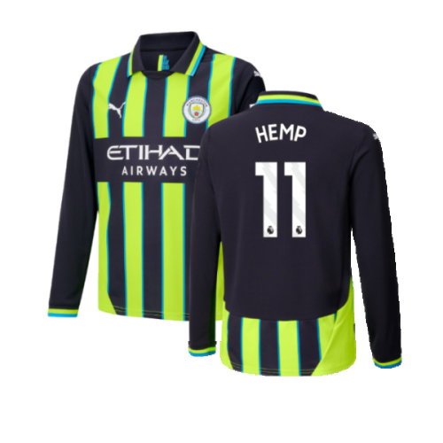 2024-2025 Man City Away Long Sleeve Shirt (Kids) (Hemp 11)
