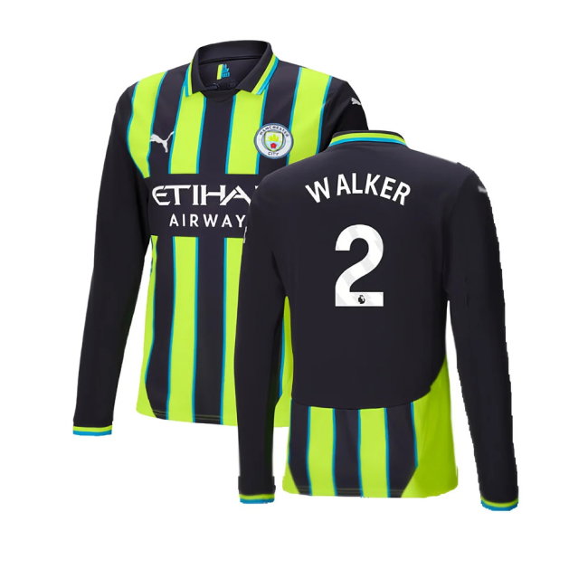 2024-2025 Man City Away Long Sleeve Shirt (Walker 2)