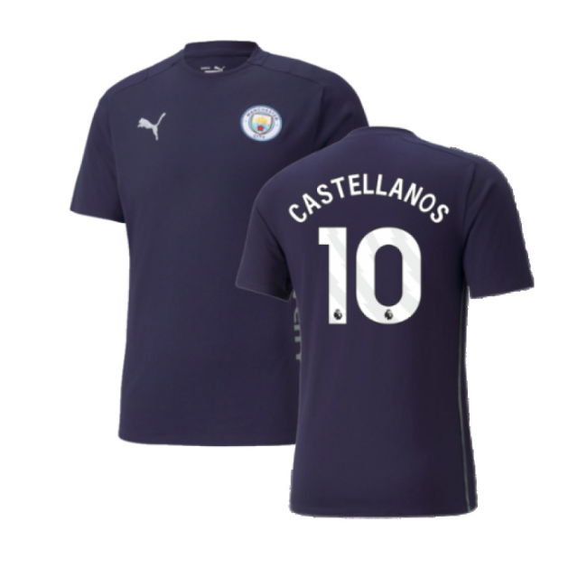 2024-2025 Man City Casuals Tee (Navy) (Castellanos 10)