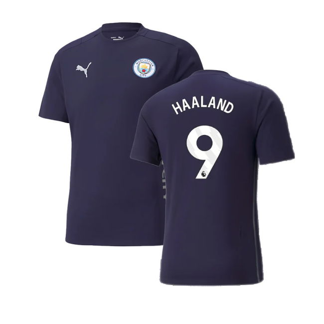 2024-2025 Man City Casuals Tee (Navy) (Haaland 9)