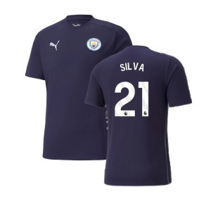 2024-2025 Man City Casuals Tee (Navy) (Silva 21)