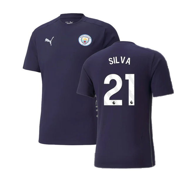 2024-2025 Man City Casuals Tee (Navy) (Silva 21)