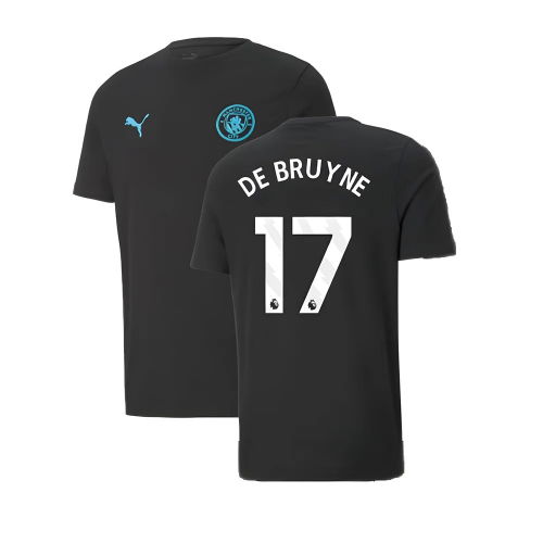 2024-2025 Man City ESS Tee (Black) (De Bruyne 17)