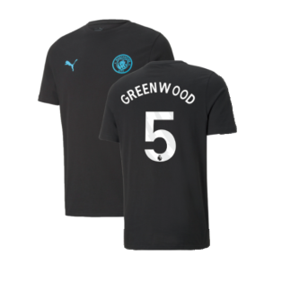 2024-2025 Man City ESS Tee (Black) (Greenwood 5)