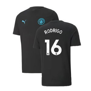 2024-2025 Man City ESS Tee (Black) - Kids (Rodrigo 16)