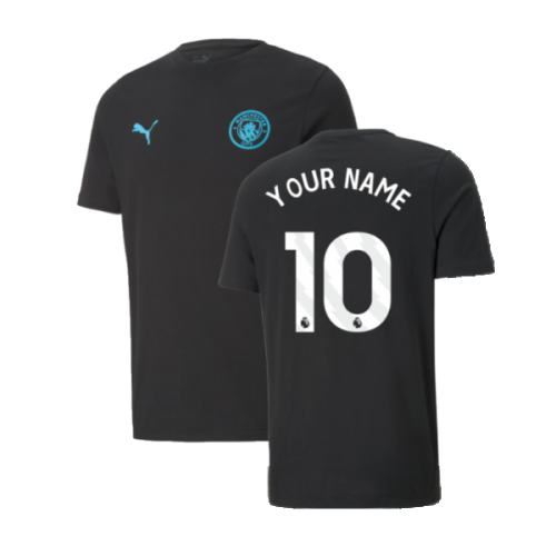 2024-2025 Man City ESS Tee (Black) (Your Name)