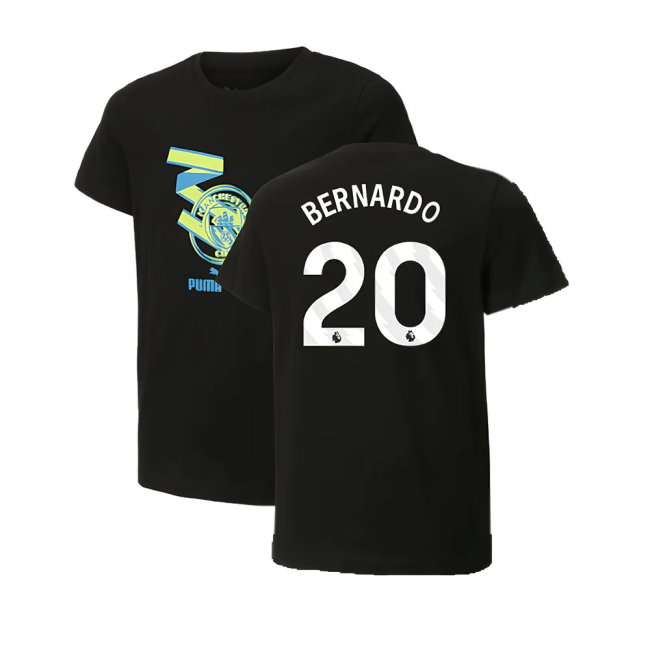 2024-2025 Man City ftblCulture Tee (Black) (Bernardo 20)
